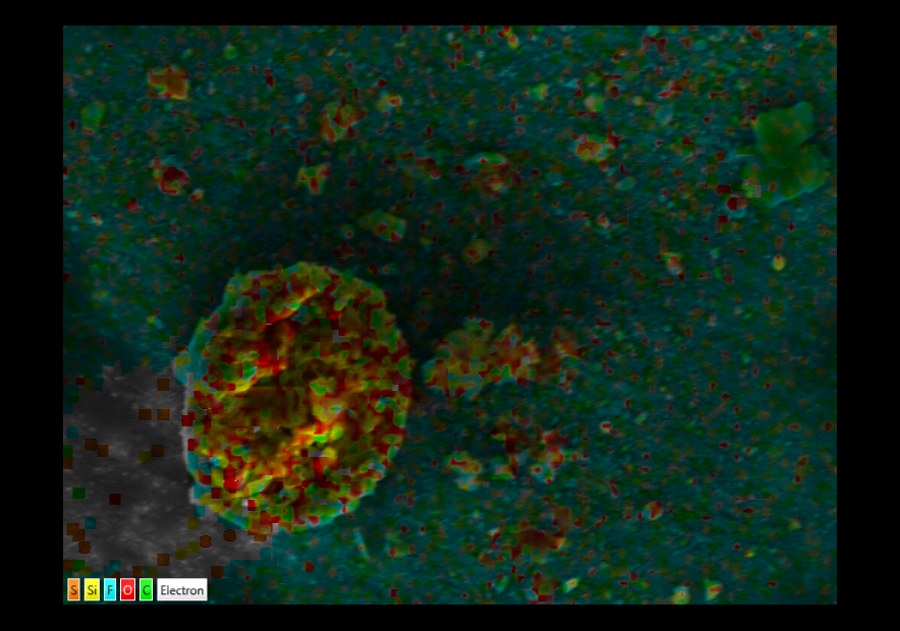 EDX element map of a mineral dust grain