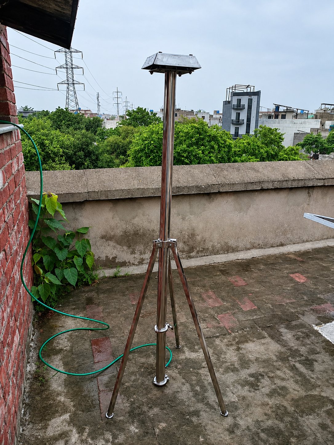 Custom steel high-volume air sampler on the LUMS rooftop
